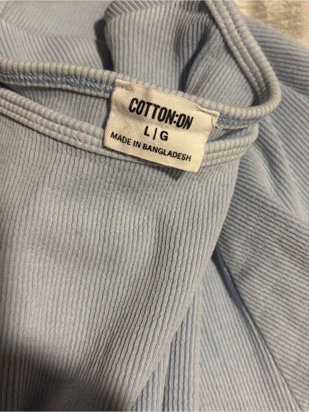 Cotton On Light Blue Ribbed Tee - Picture 7 of 9